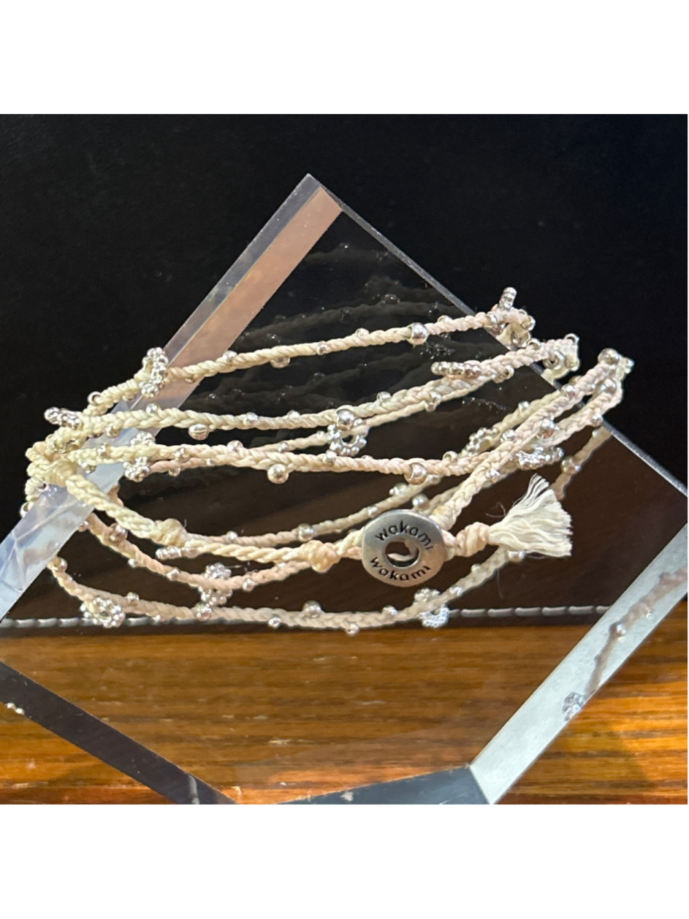 Women's Wakami Wrap Bracelet One Size Beige Silver